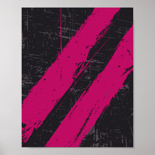 Póster Diseño abstracto del pincel rosa de Grunge