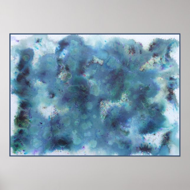 Póster Diseño abstracto en azul. (Frente)