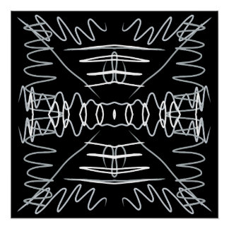 Póster Diseño abstracto en blanco y negro