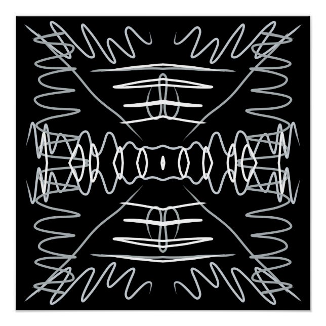 Póster Diseño abstracto en blanco y negro (Anverso)
