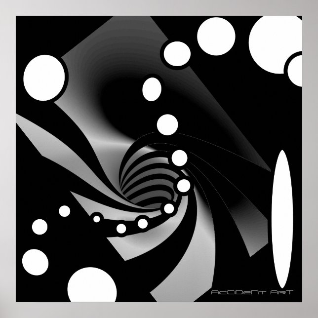 Póster Diseño abstracto geométrico de gris blanco negro (Frente)