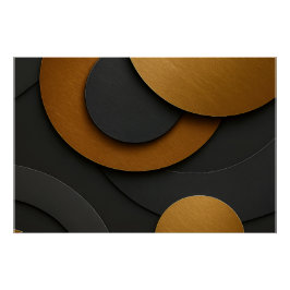 Póster Diseño abstracto geométrico de lujo negro y oro