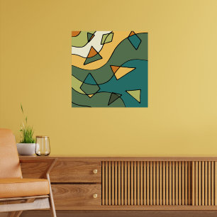 Póster diseño abstracto vintage dibujado a mano