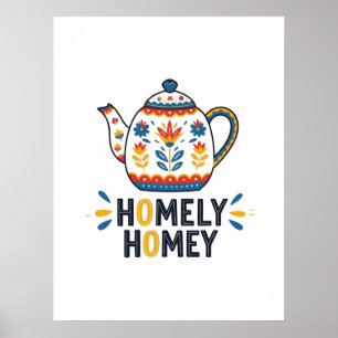 Póster Diseño acogedor y hogareño de tetera