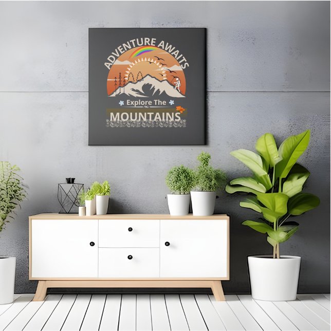 Póster Diseño "Adventure Awaits-Explore the mountain" (Subido por el creador)