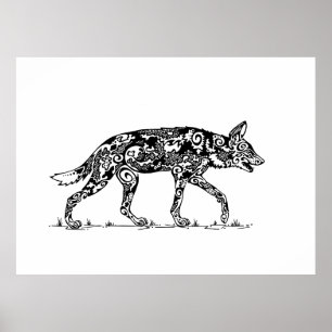 Póster Diseño africano de perros salvajes