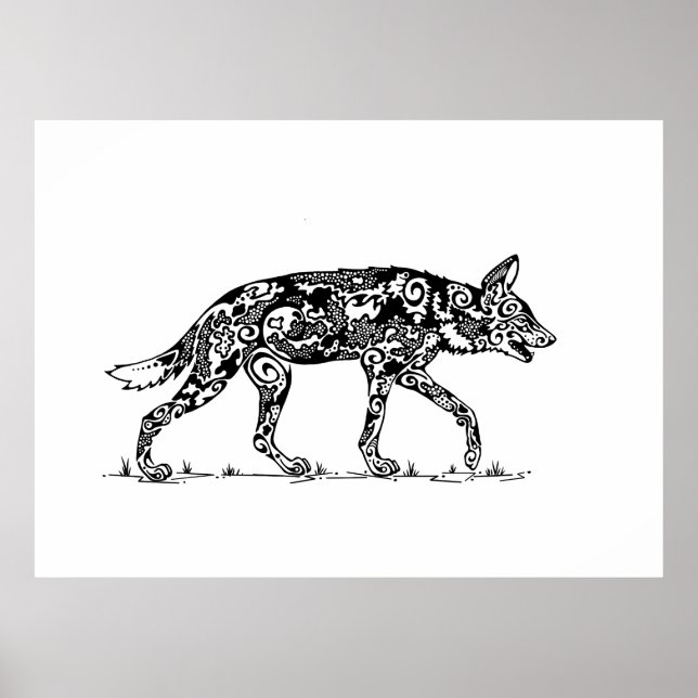 Póster Diseño africano de perros salvajes (Frente)
