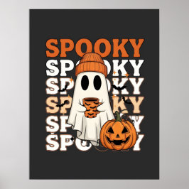 Póster Diseño alarmista de Halloween