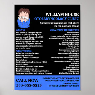 Póster Diseño alérgico, Otolaringólogo, Otolaringología