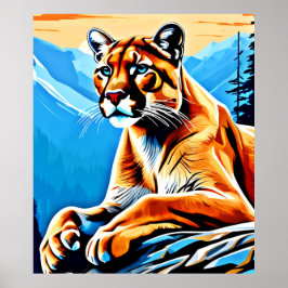 Póster Diseño Alpine Cougar View