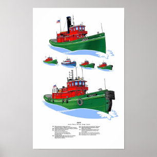 Póster Diseño alternativo de los Grandes Lagos de América