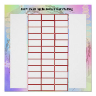 Póster Diseño alternativo Firma de invitado para Boda