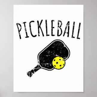 Póster Diseño angustiado de pickleball