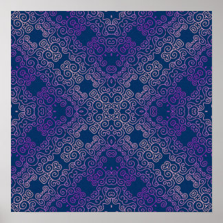 Póster diseño arabesco de color púrpura