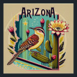 Póster Diseño Art Deco Arizona State Bird and Flower<br><div class="desc">El Art Deco Arizona State Bird and Flower Design poster es un gran regalo para cualquier amante de la naturaleza. **No repliques ni revendas mis obras de arte como propias. Las imágenes son propiedad de BARIS Laser Engraving Services LLC.**</div>