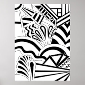 Póster Diseño Art Déco Monocromo.