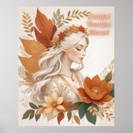 Póster Diseño artístico de paredes agradecido, agradecido