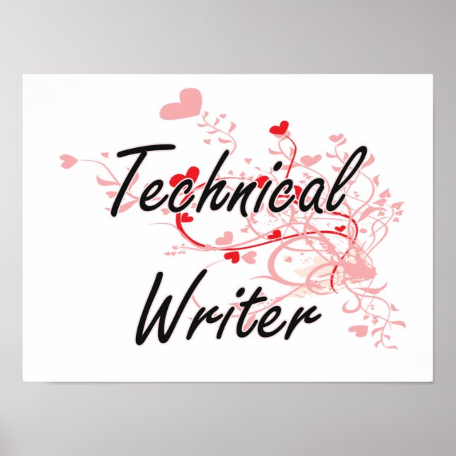 Póster Diseño artístico de trabajo de escritores técnicos (Frente)