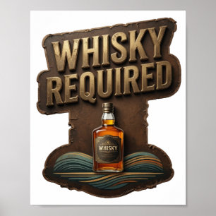 Póster Diseño Artístico WHISKY REQUERIDO Oro Intenso