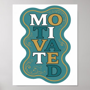 Póster Diseño atrevido MOTIVADO en oro elegante