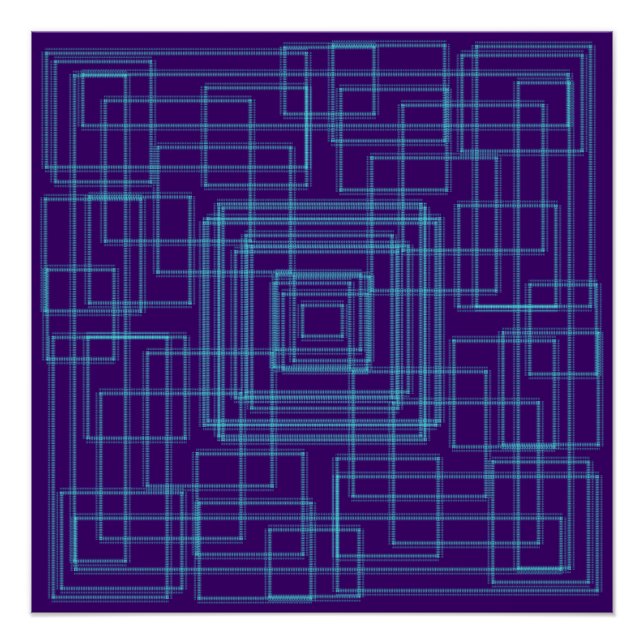 Póster Diseño azul simple y geométrico (Anverso)