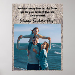 Póster diseño azul y rojo para el mejor padre de la histo