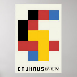 Póster Diseño Bauhaus Cubos Exposición Años 20