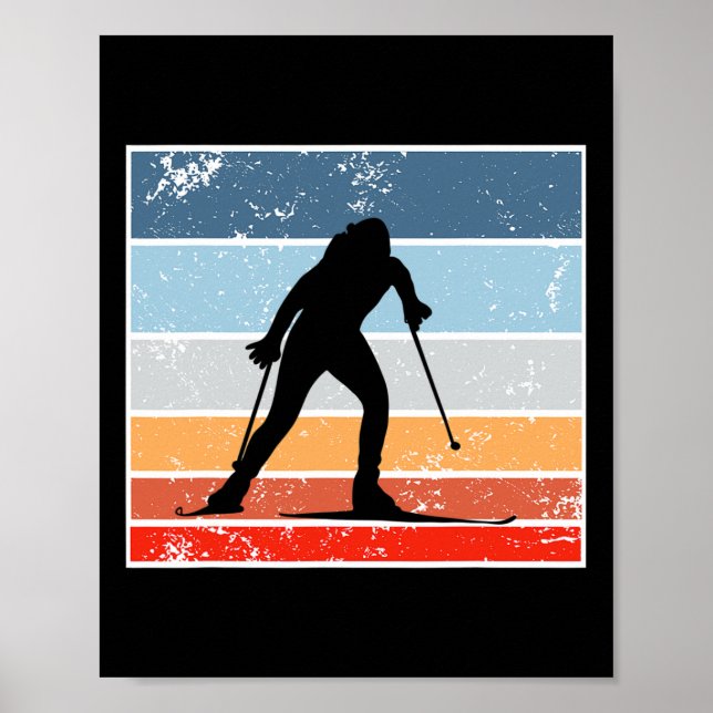 Póster Diseño biatlón de esquí de fondo para biatlón (Frente)