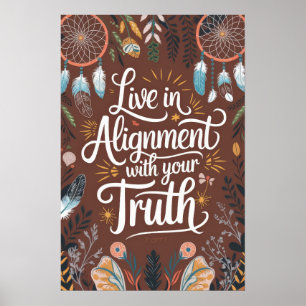 Póster Diseño Boho Dreamcatcher en vivo en alineación con