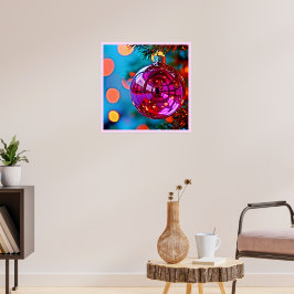 Póster Diseño Brillante de Adorno Navideño Vibrante