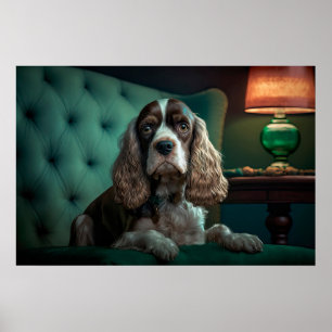 Póster Diseño Clásico de Retrato de Cocker Spaniel Elegan