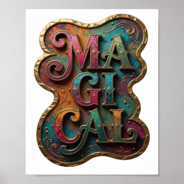 Póster Diseño clásico en oro MAGICAL Statement (Frente)