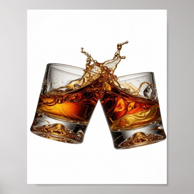 Póster Diseño Clásico Silver WHISKY SPLASH (Frente)