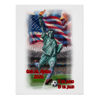 Póster Diseño Colorido de la Estatua de la Libertad en un