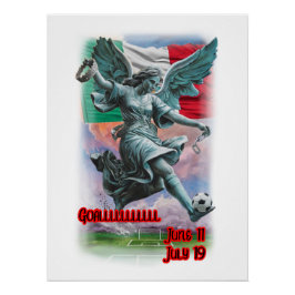 Póster Diseño Colorido del Ángel de la Independencia en u