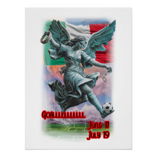 Póster Diseño Colorido del Ángel de la Independencia en u