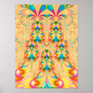 Póster Diseño colorido en abanico