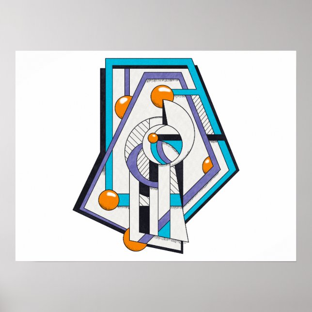 Póster Diseño Constructivista de Deco Geométrico (Frente)