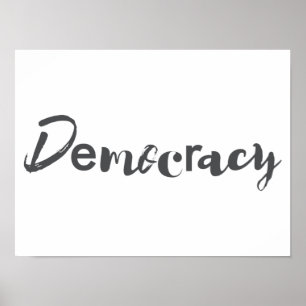 Póster Diseño creativo, fresco, moderno y lúdico Democrac