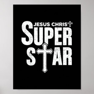 Póster diseño cristiano vintage de Jesús Jesucristo Super