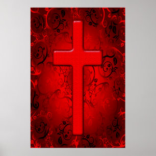 PÓSTER DISEÑO CRUZ ROJO Y NEGRO