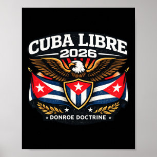 Póster Diseño Cuba Cuba Libre Doctrina de Monroe