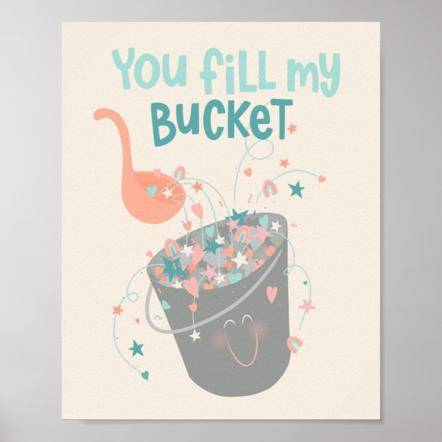 Póster Diseño Cute Bucket Filler Valentines (Frente)