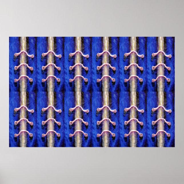 Póster Diseño de abstracto azul real mínimo industrial (Frente)