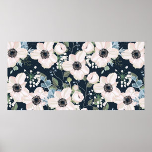 Póster Diseño de acuarela floral sin patrón inconfundible