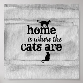 Póster diseño de acuarela poster de cita de gato