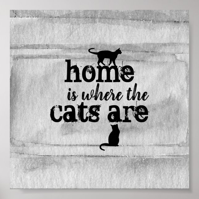 Póster diseño de acuarela poster de cita de gato (Frente)