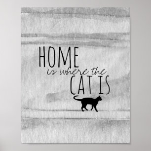 Póster diseño de acuarela poster de cita de gato