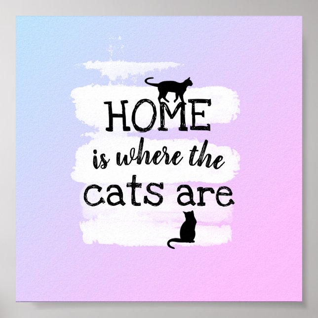 Póster diseño de acuarela poster de cita de gato lindo (Frente)