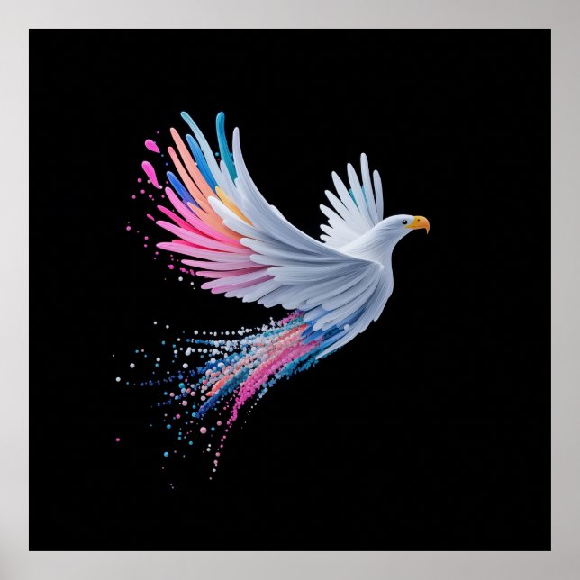 Póster Diseño de águila abstracta colorida (Frente)